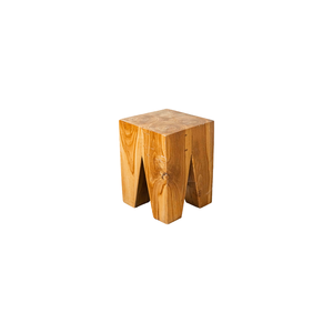 ARTERRA Luxury Geometric Teak Prism <b>Stool</b> Combines Sturdy Design Perfect for Adding Warmth Beauty Hotel Apartment Spaces - Product Image 1