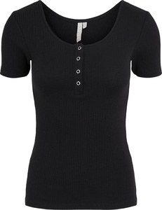 T-shirt décontracté à col en O et imprimé en coton élasthanne pour femmes, jersey tricoté de base écologique avec broderie au design personnalisable - Product Image 2