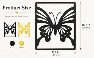 Decoración de Pared Metálica con Diseño de Mariposa Cortada con Láser, Adorno Artístico para Colgar en la Pared, para Hogar, Oficina, Jardín y Decoración Exterior - Product Image 2