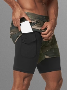 Shorts de sport pour homme à séchage rapide, imprimé camouflage, avec cordon de serrage à la taille et poches, décontractés et sportifs - Product Image 2