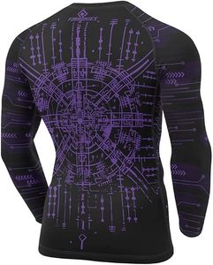 Custom Printed Long Sleeve Rash Guard <b>Compression</b> <b>Shirt</b> <b>for</b> <b>Men</b> with Circuit Design Full Sleeve Quick Dry - Product Image 6