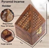 Holz pyramide Form Weihrauch Box Halter Ständer Holz Agarbatti Ständer mit Asche fänger für Home Office