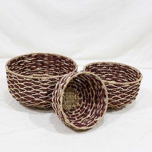 Rustic Indoor Seagrass Planter Set Flower Pot <b>Basket</b> Eco-Friendly Hanging for Home Decoration Round Open <b>Weave</b> No Handles - Product Image 6