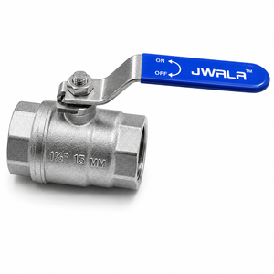 Vanne à boisseau sphérique manuelle en acier inoxydable JWALA 1/2 pouce 15 mm, connecteur de tuyau en trois parties, garantie 1 an, classe 150 pour eau, huile, gaz - Product Image 3