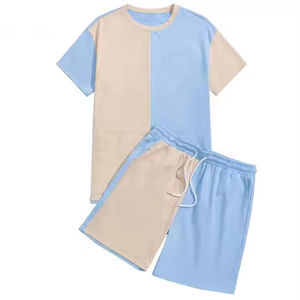 Ensemble de shorts 2 pièces en coton respirant pour homme, vêtements de sport d'été, survêtement athlétique à séchage rapide, t-shirt à manches courtes et shorts de course - Product Image 4