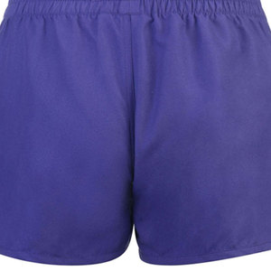 Shorts pour femmes à taille mi-haute, couleur unie, coupe classique, taille élastique, sportifs, séchage rapide, marron, en coton respirant, tissu tricoté - Product Image 3