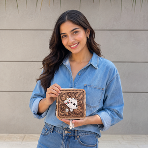 Fashion Hand Tooled Leather Big Size Jewelry Storage <b>Box</b> Organizer Handmade <b>Makeup</b> <b>Box</b> Square Cowhide Organizer <b>Box</b> - Product Image 3