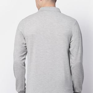 Polos de manga larga para hombre de alta calidad, personalizados, ajustados, 100% algodón, transpirables, de color sólido. - Product Image 4