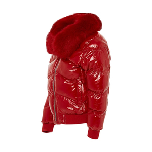 Manteau d'hiver respirant Pak Muntaha Impex pour homme, rouge brillant, rembourré en coton, avec capuche en fourrure amovible, style urbain, directement de l'usine - Product Image 2