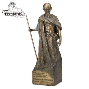 VERONESE DESIGN Hand-painted Luxury <b>Resin</b> <b>Sculpture</b> of Mohandas Mahatma Gandhi 23x13x33.5cm Home Decoration Art Collectible - Product Image 1