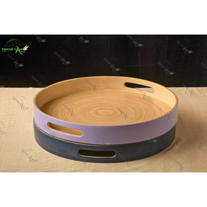 Plateau en bambou fait main Plateau carré en bois artisanal écologique et recyclable pour servir des aliments Caractéristique durable - Product Image 5