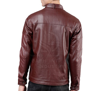 Hot Selling Men's Casual <b>Winter</b> <b>Leather</b> <b>Jacket</b> with Stand Collar Canvas Fabric Eco-Friendly & Breathable 2026 - Product Image 3