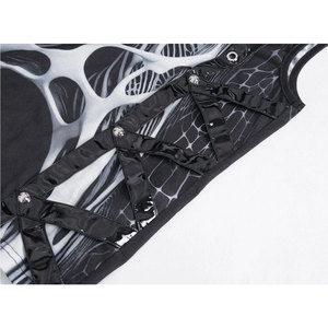 Hot Sell Men's Fashion Black <b>Gothic</b> Punk Streetwear Skeleton Print Vest Slim Fit Top Custom OEM ODM - Product Image 5