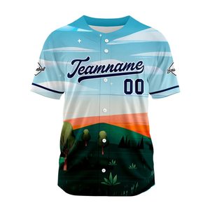 Teamname <b>Baseball</b> Jersey Sublimated Print Breathable Polyester Short Sleeve Adult Unisex Regular Fit Button Front - Product Image 1