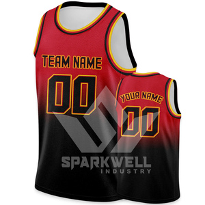 Camiseta de Baloncesto Personalizada Sublimada SPARKWELL INDUSTRY, Azul y Blanco Degradado, Malla Transpirable, Unisex para Adultos, Ropa Deportiva - Product Image 4
