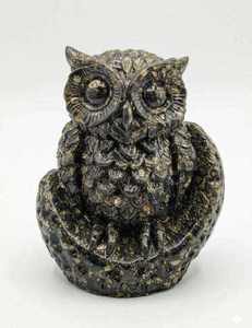 Pirámide de orgón artesanal de pirita con diseño de búho en forma de media luna, piedra brillante para la manifestación de la riqueza, acumulador de energía para la atracción financiera - Product Image 3