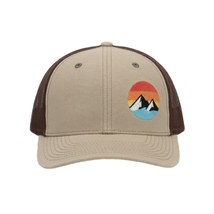 Custom Logo Embroidered Trucker Hat Mesh Back 6 Panel Snapback <b>Cap</b> <b>Mountain</b> Patch Outdoor Sports Hat - Product Image 6
