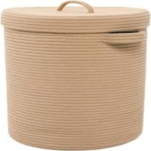 Clothing Organizer Foldable Collapsible Stackable 100% Cotton Eco-Friendly Durable Lightweight Portable <b>Woven</b> Modern <b>Basket</b> - Product Image 2