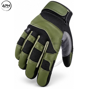 Guantes de motosierra con paneles elevados para los dedos, inserciones de palma grises, puño extendido, color personalizado, fabricación OEM ODM, naranja y negro - Product Image 4