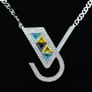 Hand-set Moissanite Letter V Pendant S925 18K Gold Plated <b>Initial</b> <b>Necklace</b> for Certified Trendy Wholesale Factory Customisation - Product Image 6