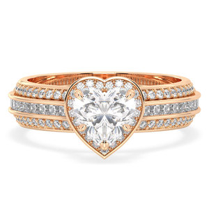 Bagues de fiançailles REYES de luxe en forme de cœur, certifiées GRA, en moissanite, argent sterling 925 avec placage rhodium, bijoux fins - Product Image 1