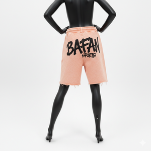 Shorts de Felpa de Algodón Premium de 300 GSM con Lavado Ácido, Estilo Vintage Color Durazno, Estampado Serigrafiado, Pedrería y Logotipo Personalizado para Mujer - Product Image 2