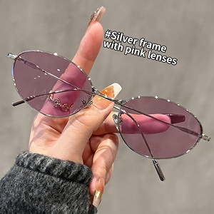 Thin Frame Metal cat Eye <b>Sunglasses</b> 2026 New Arrivals Ladies Fashion <b>Sunglasses</b> UV Resistant <b>Sunglasses</b> with ultra Light Frame - Product Image 2