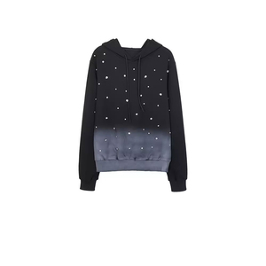 Ensemble de survêtement décontracté à manches longues avec sweat à capuche zippé et pantalon de jogging orné de strass, confortable et tendance - Product Image 3