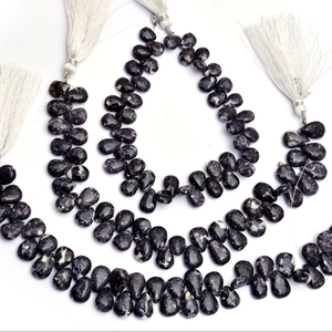 Cuentas de Lepidolita AAA de 7mm-13mm, forma de pera, lisas, color púrpura natural, piedra semipreciosa, cuentas sueltas para la elaboración de joyería. - Product Image 1