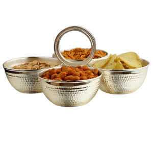 Bol de service pour ustensiles de cuisine, argenté, pour noix, doré, poli, décoratif, pour mariage, pour fruits secs - Product Image 3