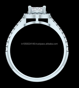 Anillo de Diamante Cultivado en Laboratorio Vintage para Mujer, Plata de Ley 925, Regalo de Compromiso, Aniversario, Boda, Engaste de Bisel, Halo Dorado, Joyería Fina - Product Image 3