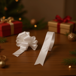 Lazo Automático Ilan de 3x120 cm, Blanco, para Regalo, 2 Piezas - Product Image 2