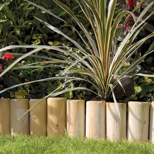 Borde de madera Premium asequible de medio tronco: valla de borde de madera de alta calidad para jardines y paisajes - Product Image 3