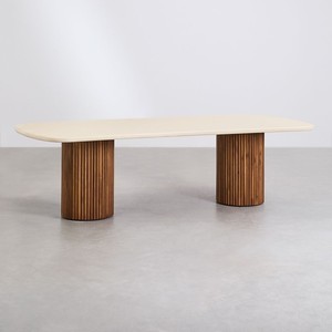 Mesa de comedor rectangular Vandana Grand Flux en cemento y madera de acacia - Product Image 3