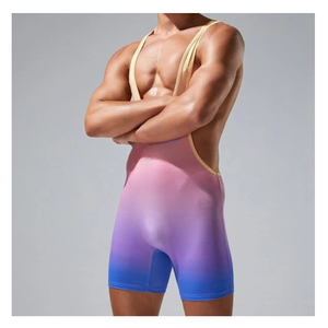 Débardeur de sport léger en tricot dégradé pour homme, col en V, respirant, en polyester, pour la musculation et le fitness - Product Image 3