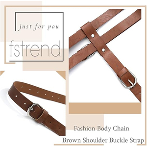 Best Seller New Arrival High Quality Faux Leather Body <b>Harness</b> Belt Adjustable Waist Cinch Strap Durable Strong Buckles Gothic - Product Image 5