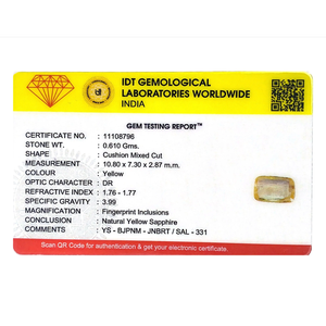 Natural Yellow Sapphire 3.05 Carat Oval Cut Loose Gemstone for Fine Jewelry - Product Image 4