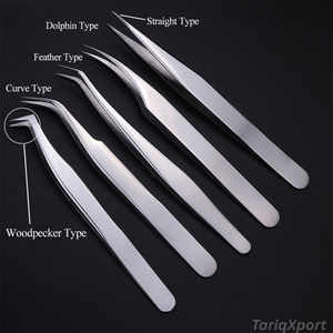 Outils professionnels de haute précision en acier inoxydable pour extensions de cils, ensemble de 4 ou 5 pinces à cils avec brosse à cils pour salon et domicile - Product Image 4