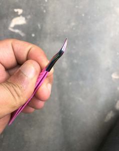 Pince à cils à poignée en diamant rose rose vente en gros boîte rose emballage isolation pince à cils à pointe en fibre de marque privée - Product Image 4