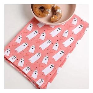 100% coton biologique bon absorbant l'eau personnalisé Halloween bonbons conception numérique GOTS certificat réutilisable farine sac torchons - Product Image 2