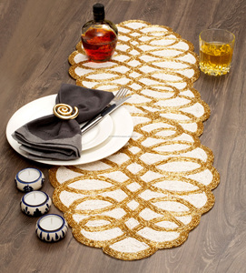 พรมปูรองจานผ้าปูรองจานผ้าปูรองจานผ้าปูรองจานแฟนซีตกแต่งงานคริสต์มาสทำมือสำหรับงานแต่งงาน - Product Image 2