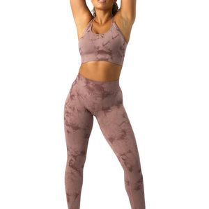 Soutien-gorge de sport sans couture pour femme, leggings taille haute, tenue de sport respirante et extensible pour la gym et le fitness, avec logo personnalisé - Product Image 5