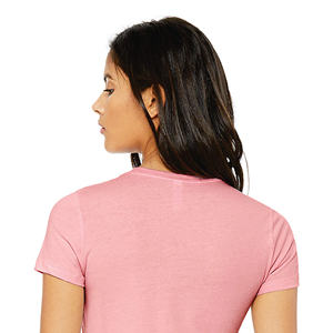 Camiseta de Verano para Mujer, Corte Ajustado, Básica, Lisa, Informal, con Cuello Redondo, Manga Corta, Elástica y Acanalada - Product Image 6