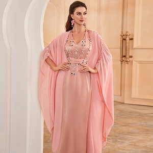 Caftan marocain Royal pour femmes, robe orientale de fête arabe, Kaftan musulman de dubaï, Ramadan Eid, ensembles de 2 pièces - Product Image 5