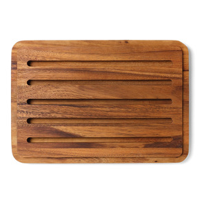 Plateau de service en bois d'acacia Offre Spéciale avec ramasse-miettes Planche à steak en bois Planche de service personnalisée pour salade de fruits et pain - Product Image 3