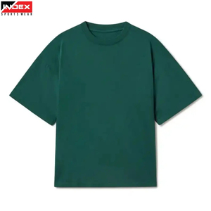 Camiseta de Manga Corta con Cuello Redondo para Hombre, Color Verde, 100% Algodón, Corte Holgado, Color Sólido, Estilo Casual, Marca INDEX - Product Image 1