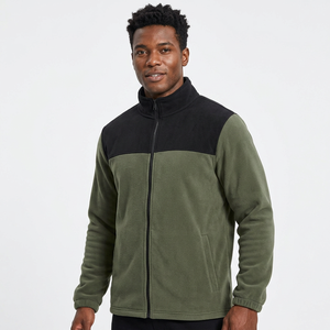 Chaqueta Unisex de Forro Polar Sólido con Cuello Alto y Cremallera, para Uso Formal en Invierno y Actividades al Aire Libre, Corte Regular, Verde y Negro en la Parte Delantera - Product Image 4