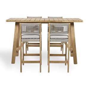 Conjunto de Mesa y Sillas para Patio, Muebles de Jardín de Teca, Juego de Comedor de Lujo, Sillas de Comedor Modernas para Exteriores - Boori - Product Image 2