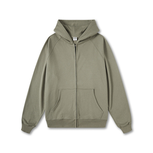 เสื้อฮู้ดซิปผู้ชาย สีขาวล้วน ผ้าฝ้ายเฟรนช์เทอร์รี่ ทรงลำลอง ใส่ได้ทุกวัน เหมาะสำหรับฤดูใบไม้ร่วง - Product Image 4