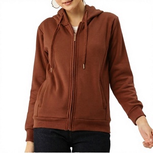 Sudadera Deportiva Beazer para Mujer, Color Sólido, con Cierre, Forrada, Estilo Urbano, Manga Larga, Transpirable, de Algodón Tejido, para Otoño - Product Image 2